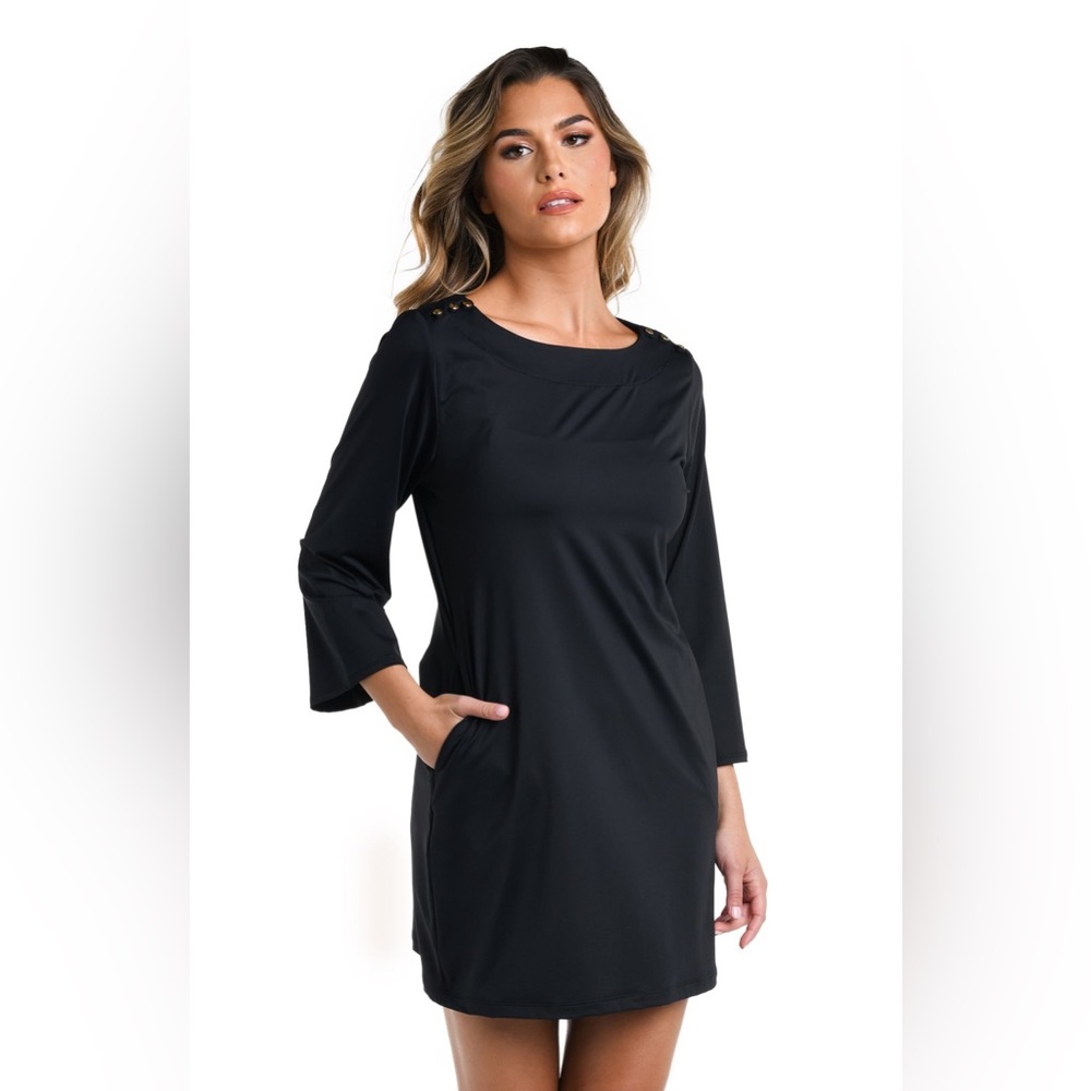 NWOT LA BLANCA Slinky Jersey Boat Neck Tunic Cover Up Size Medium